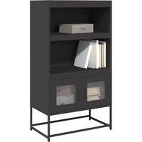 Highboard Black 68x39x123 cm Steel