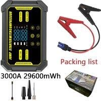 3000A Car Jump Starter 22200mAh/16000mAh 1500A Power Bank 150PSI Pump Air Compressor Emergency Battery Booster Power Bank Start