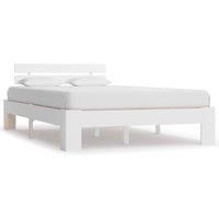 Bed Frame White Solid Pine Wood 120x200 cm