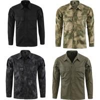 US Breathable training Combat Shirt Men Autumn Long Sleeve Military Shirt Paintball Camouflage
