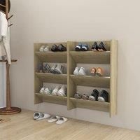 Wall Shoe Cabinets 2 pcs Sonoma Oak 60x18x90 cm Engineered Wood