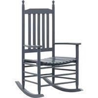 Rocking Chair with Curved Seat Grey Poplar Wood