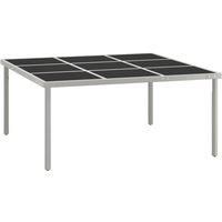 Garden Dining Table 170x170x74.5 cm Glass and Steel