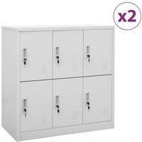 Locker Cabinets 2 pcs Light Grey 90x45x92.5 cm Steel