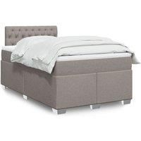 Box Spring Bed with Mattress Taupe 120x190 cm Fabric