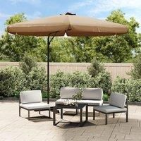 Outdoor Parasol with Steel Pole 300 cm Taupe