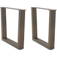 Dining Table Legs V-Shape 2 pcs Natural Steel 60x(42-43.3) cm Steel