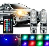 T10 W5W RGB LED Canbus 194 168 Led Bulb W5W 5050SMD Car Dome Reading Light SilicaGel Led Wedge Side