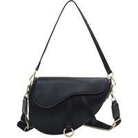 Dior Inspired Faux Leather Saddle Bag - Four Colours - Black