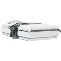 Bed Frame without Mattress with LED Lights White 100x200 cm
