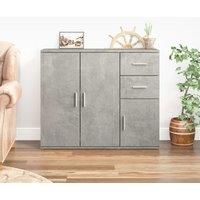 Sideboard Concrete Grey 91x29.5x75 cm Engineered Wood