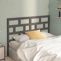 Bed Headboard Grey 141x4x100 cm Solid Wood Pine