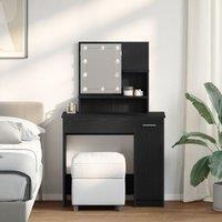 LED Dressing Table in Black Oak - 86.5 x 35 x 136 cm
