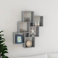 Wall Cube Shelf Concrete Grey 78x15x93 cm Engineered Wood