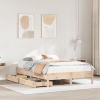Bed Frame without Mattress 150x200 cm King Size Solid Wood Pine