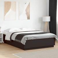 Bed Frame with LED without Mattress Black 160x200 cm
