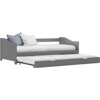 Pull-out Sofa Bed Frame Grey Pinewood 90x200 cm