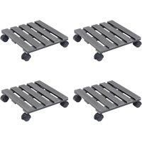 Plant Trolleys 4 pcs Grey 30x30x7,5 cm WPC