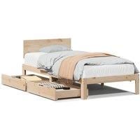 Bed Frame with Drawers without Mattress 90x200 cm