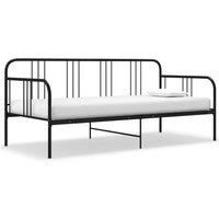 Sofa Bed Frame Black Metal 90x200 cm