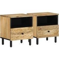 Bedside Cabinets 2 pcs 40x33x46 cm Solid Wood Mango