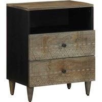 Bedside Cabinet Light Grey 50x33x60 cm Solid Wood Mango