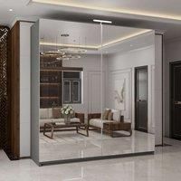 Double Mirror Sliding Wardrobe with LED Light 200cm x 217cm