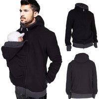 Parent And Baby Carrier Hooded Jumper - 2 Colours & 4 Sizes! - Black