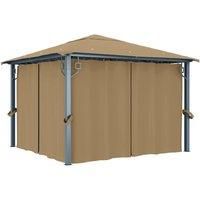 Gazebo with Curtain 300x300 cm Taupe Aluminium