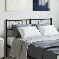 Metal Headboard Black 160 cm