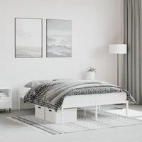 Metal Bed Frame without Mattress White 135x190cm