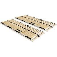 Slatted Bed Bases 2 pcs with 28 Slats 7 Zones 90x200 cm