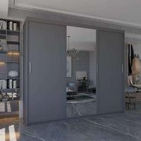 Triple Sliding Door Wardrobe available in 6 Colors 250cm X 217cm