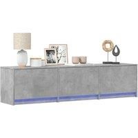 TV Cabinet with LED Concrete Grey 165x34x40 cm Engineered Wood