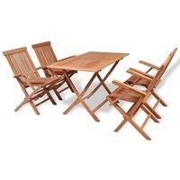 5 Piece Garden Dining Set Solid Teak Wood
