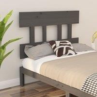Bed Headboard Grey 103.5x3x81 cm Solid Wood Pine