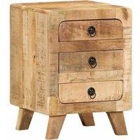 Bedside Cabinet 37x32x50 cm Solid Wood Rough Mango