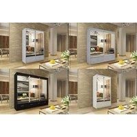 Farren Sliding Door Wardrobe White,Black,Grey Colors With 4 Sizes