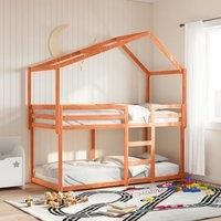 Bunk Bed without Mattress Wax Brown 90x200 cm Solid Wood Pine