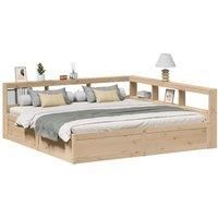 Bookcase Bed without Mattress 200x200cm Solid Wood Pine