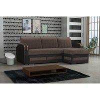 Edmonton Fabric Corner Ottoman Storage Sofa Bed - Brown RightCorner