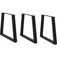 Dining Table Legs V-Shape 3 pcs Black 70x(72-73.3) cm Steel