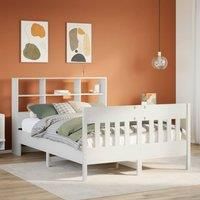 Bed Frame without Mattress White 160x200 cm Solid Wood Pine