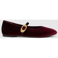 Schuh Lune Velvet Ballerina Flats - Dark Red