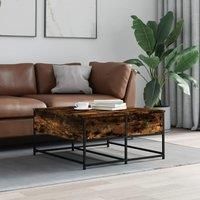 Coffee Table Smoked Oak 80x80x40 cm Engineered Wood