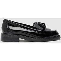 Schuh Wide Fit Lizzie Patent Leather Tassel Loafer - Black