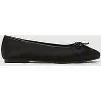 Schuh Wide Fit Leilani Ruched Ballerina - Black