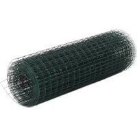 Chicken Wire Fence Steel with PVC Coating 25x0.5 m Green