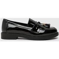 Schuh Wide Fit Lohan Patent Tassel Loafer - Black