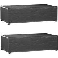 Garden Furniture Covers 2 pcs 8 Eyelets 125x70x35 cm Rectangular